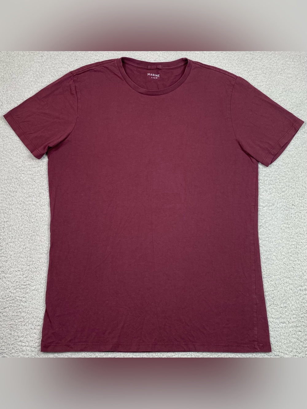 Marine Layer T Shirt Mens Size M/L Maroon Red Short Sleeve Crewneck Cotton Modal